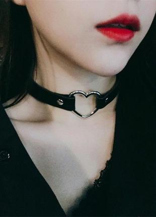 Чокер сердечко y2k у2к альт екошкіра еко шкіра панк готичний