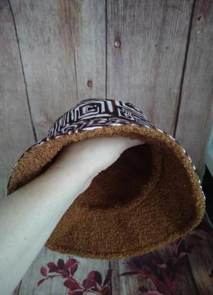 Двухсторонняя женская коричнево-кремовая шляпа shein