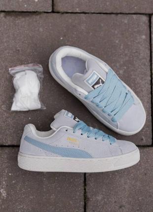 Р.36  кроссовки puma suede xl grey blue pm026