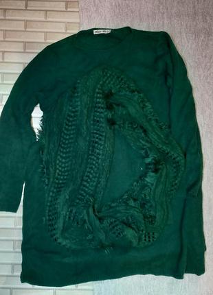 Зеленая кофта с хомутом 3