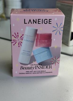 Laneige gift set подарунковий набір lip sleeping mask water bank cream skin