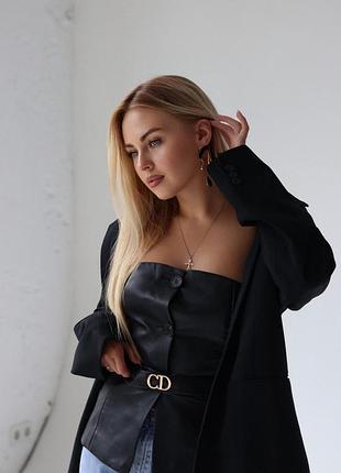 Шкіряний корсет dior з поясом