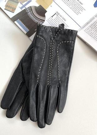 Рукавички демісезон шкіра/шовк m&s.