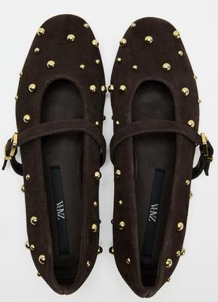Замшевые балетки zara new