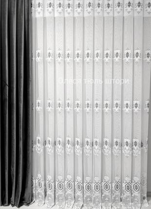 Тюль бамбук с комбинированной вышивкой 🔥