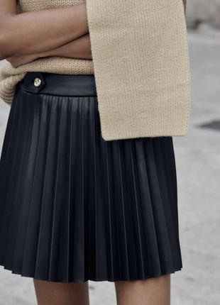 Юбка из экокожи zara m-l