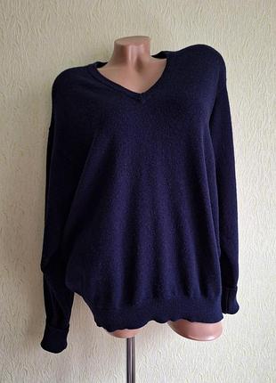 Джемпер 100% шерсть. пуловер. свитер. темно-синий.