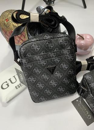 Сумка через плече guess/монограмна сумка,барсетка шкіряна,чоловіча сумка