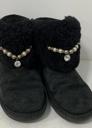 Натуральные замшевые сапожки для девочки/женщины с натуральной замши и цегейки 33-34р. 22 см лот 185