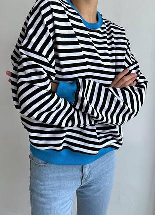 Свитшот кофта в полоску тельник тельняшка свитер
