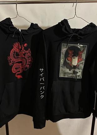 Худи с принтом аниме и драконом