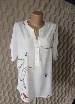 Блуза легенька, xl, з вишивкою