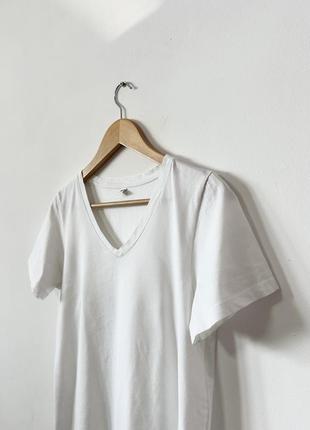 Біла котонова базова футболка uniqlo🌿
