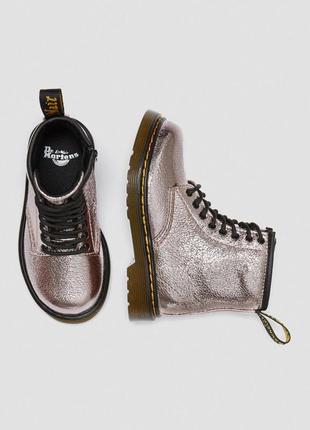 Ботинки dr. martens черевики dr. martens чоботи toddler 1460 crinkle metallicчоботи toddler 1460 crinkle metallic