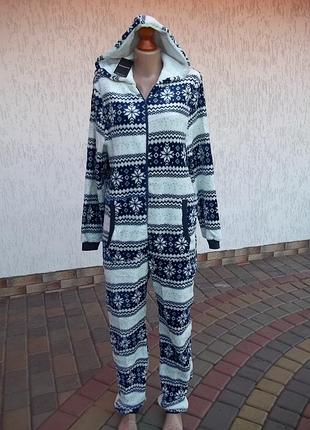 ( m / l - 48 р ) женская флисовая пижама кигуруми комбинезон новая