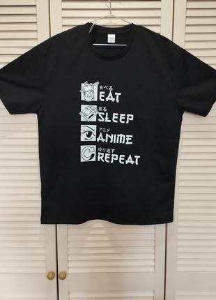 Футболка eat sleep anime repeat