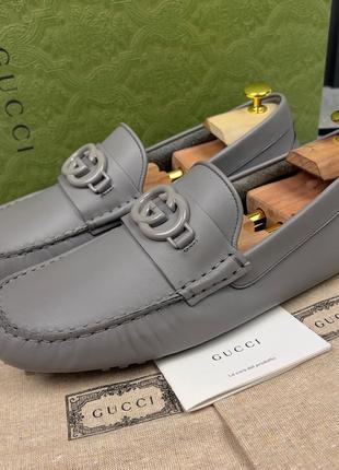 Новые gucci gg logo driving moccasin мужские мокасины оригинал 43.5 eur