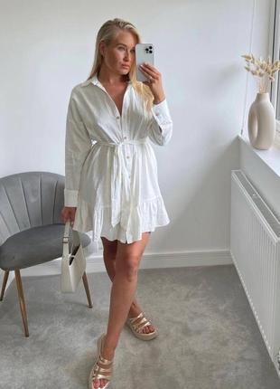 Лляна сукня плаття zara під пояс