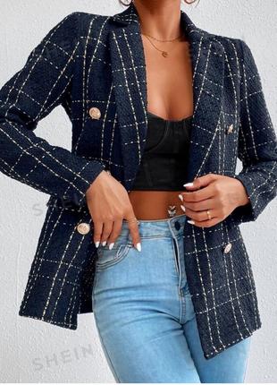 Твидовый пиджак жакет shein