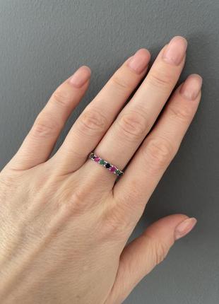 Серебряное кольцо с натуральным камнем (рубин, сапфир, изумруд) 925 проба
