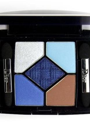 П'ятиколірні тіні (палетка тіней) dior 5 couleurs eyeshadow 344 atlantique змінний блок