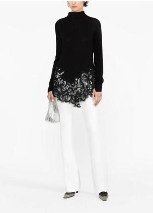 Ermanno scervino кашеміровий светр із мереживним оздобленням
