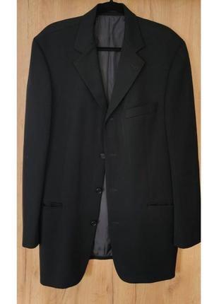 В наличии классический шерстяной мужской пиджак boss, черный пиджак m/l hugo boss
