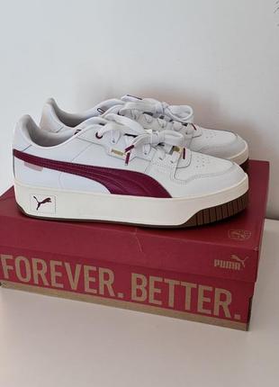 Шкіряні кросівки на платформі puma