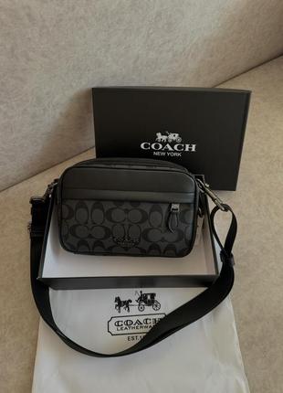 Сумка coach коуч коач месенжер шкіряний через плече