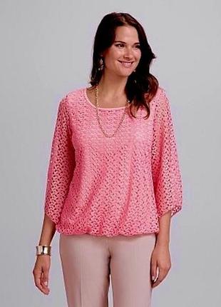 Блуза футболка коралловое кружево