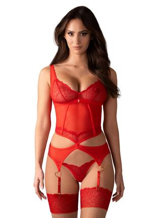 Cupide desir corset obsessive красный корсет с кружевом