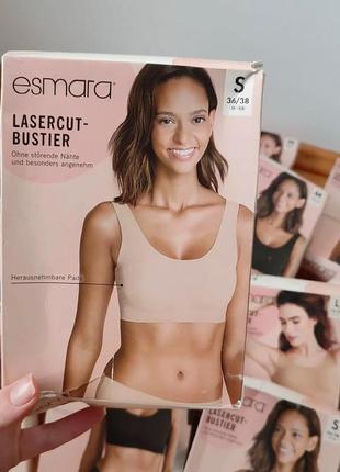Топ бесшовный esmara lasercut bustier бежевый