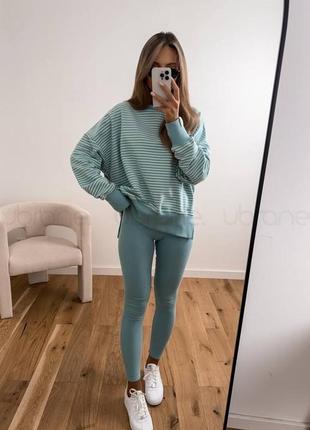 Стильний жіночий костюм на весну, кофтинка оверсайз і лосинки