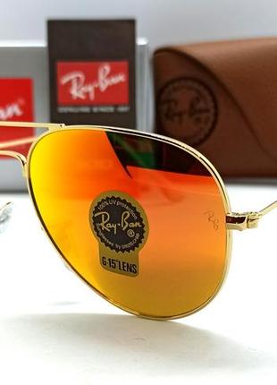 Ray ban aviator 58 сонцезахисні окуляри краплі унісекс помаранчеві дзеркальні лінзи скло