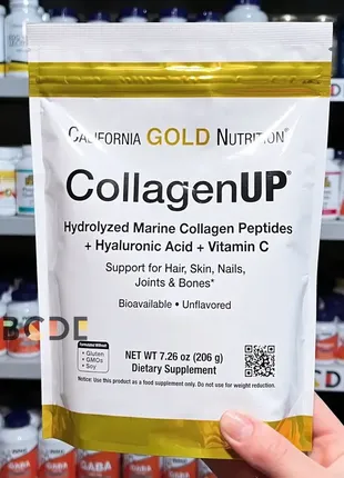 California gold nutrition, collagenup, гидролизованный морской коллаген (пептиды), с гиал кислотой