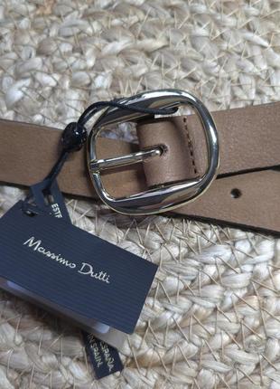 Шкіряний ремінь з овальною пряжкою  massimo dutti4 фото
