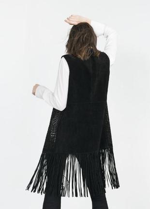 Кожаный жилет zara, 100% кожа2 фото