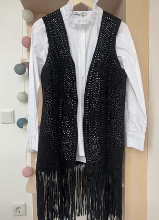 Кожаный жилет zara, 100% кожа3 фото