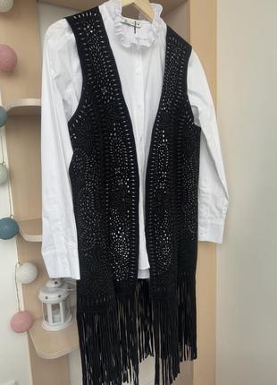 Кожаный жилет zara, 100% кожа4 фото