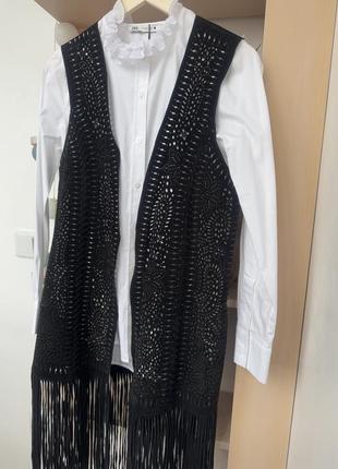 Кожаный жилет zara, 100% кожа5 фото