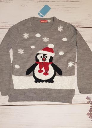 Новорічний якісний светр для дівчинки 122-128