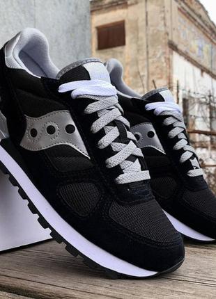 Женские кроссовки saucony shadow original black/silver(оригинал)37-23см