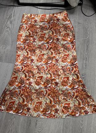 Юбка сатин юбка миди