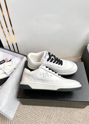 Кожаные кроссовки шанел люкс