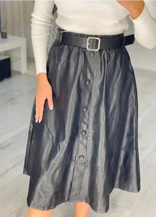 *🖤красивая юбка клеш из эко кожи s-m 😍*