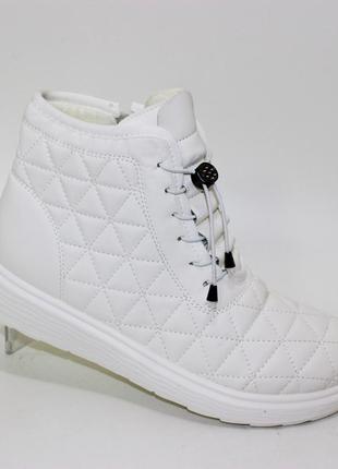 Черевики 112818 демісезонні білі стьебані