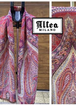 Altea milano италия эксклюзивный натуральный шарф палантин шелк шерсть оригинал