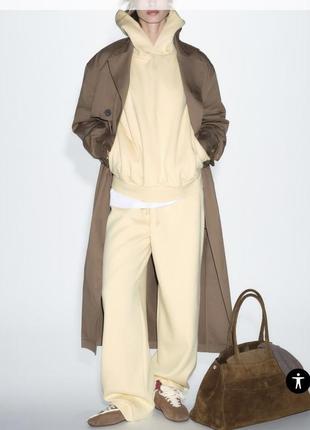 Костюм zara s худи штаны пошаго кроя флис новая коллекция