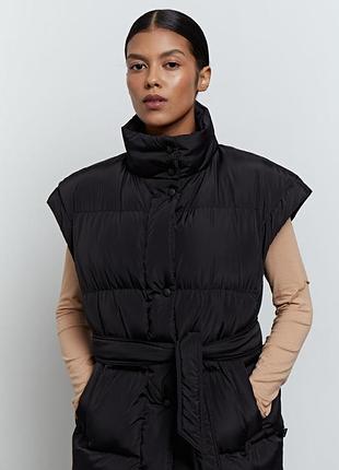 Жiночий жилет оверсайз чорний the lace