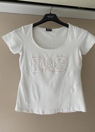 Стильная футболка оригинал dolce&gabbana топ блуза рубашка код голограмма модная скидки недорого
